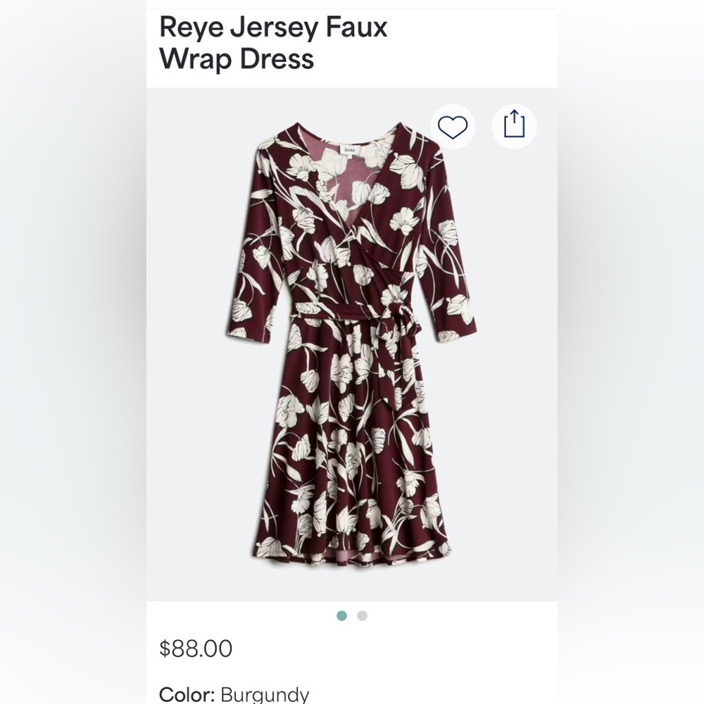 NEW Stitch Fix Leota Burgundy and White Floral Dress
Size Small